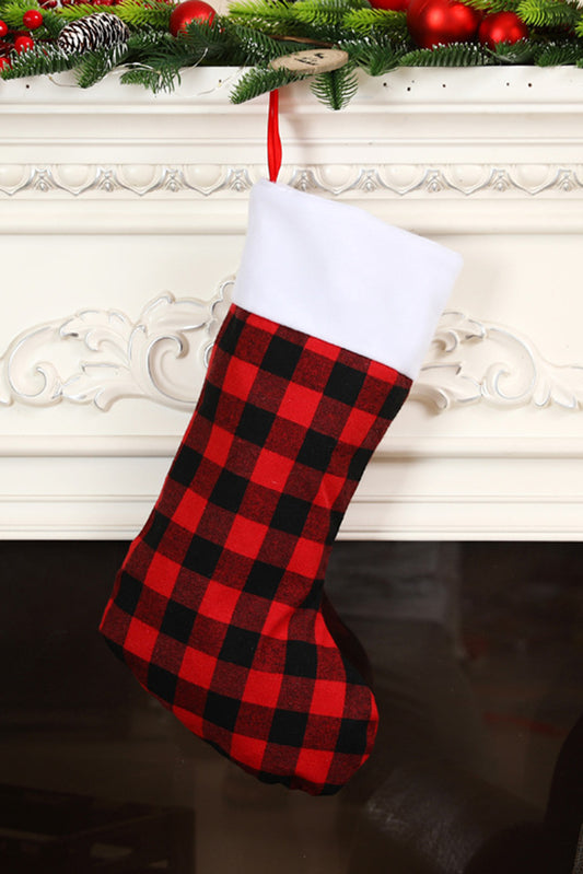 Racing Red Hanging Christmas Buffalo Plaid Stocking Ornament